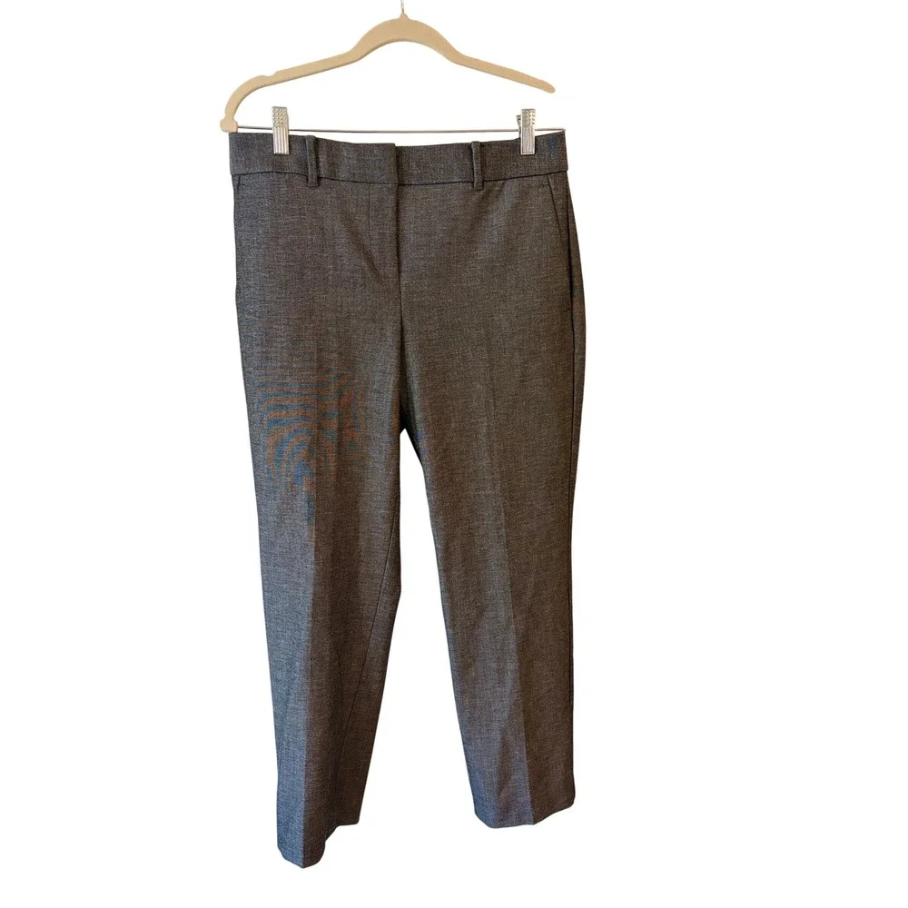 Ann Taylor The Ankle Pant Gray Textured Slim Tapered Dress Pants Womens 6